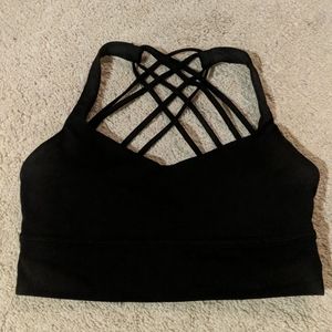 Free to Be Wild Sports Bra Long Line in Black